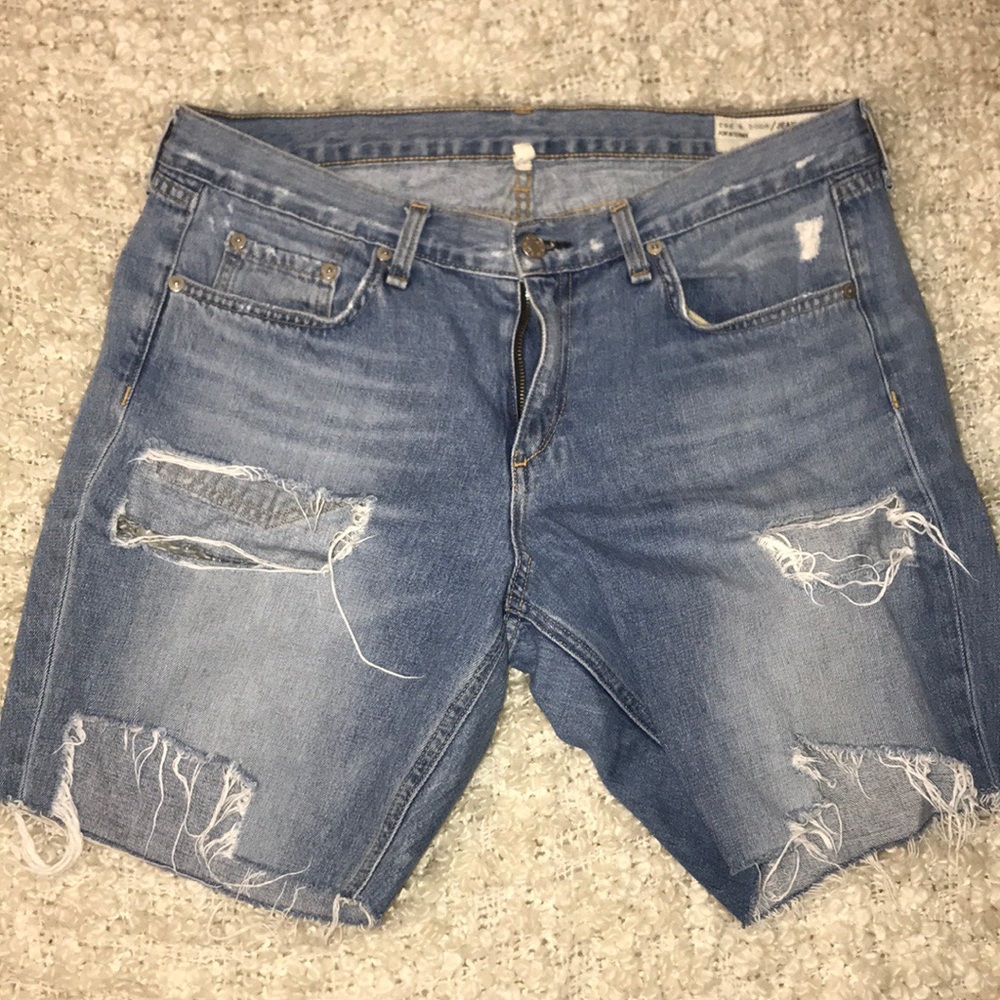 RAG & BONE FOR INTERMIX DENIM BERMUDA SHORTS
